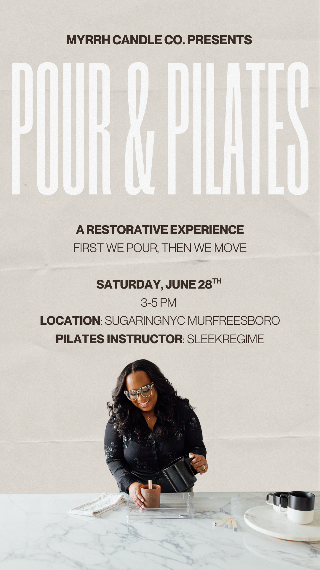 Pour & Pilates: A Restorative Experience